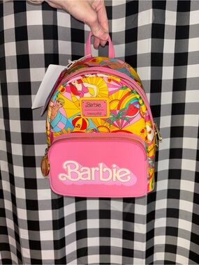 Loungefly Barbie ‘Fun in the Sun’ Pink Retro Pop Mini Backpack NWT